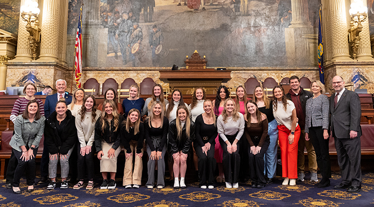Field hockey team at the State Capitol