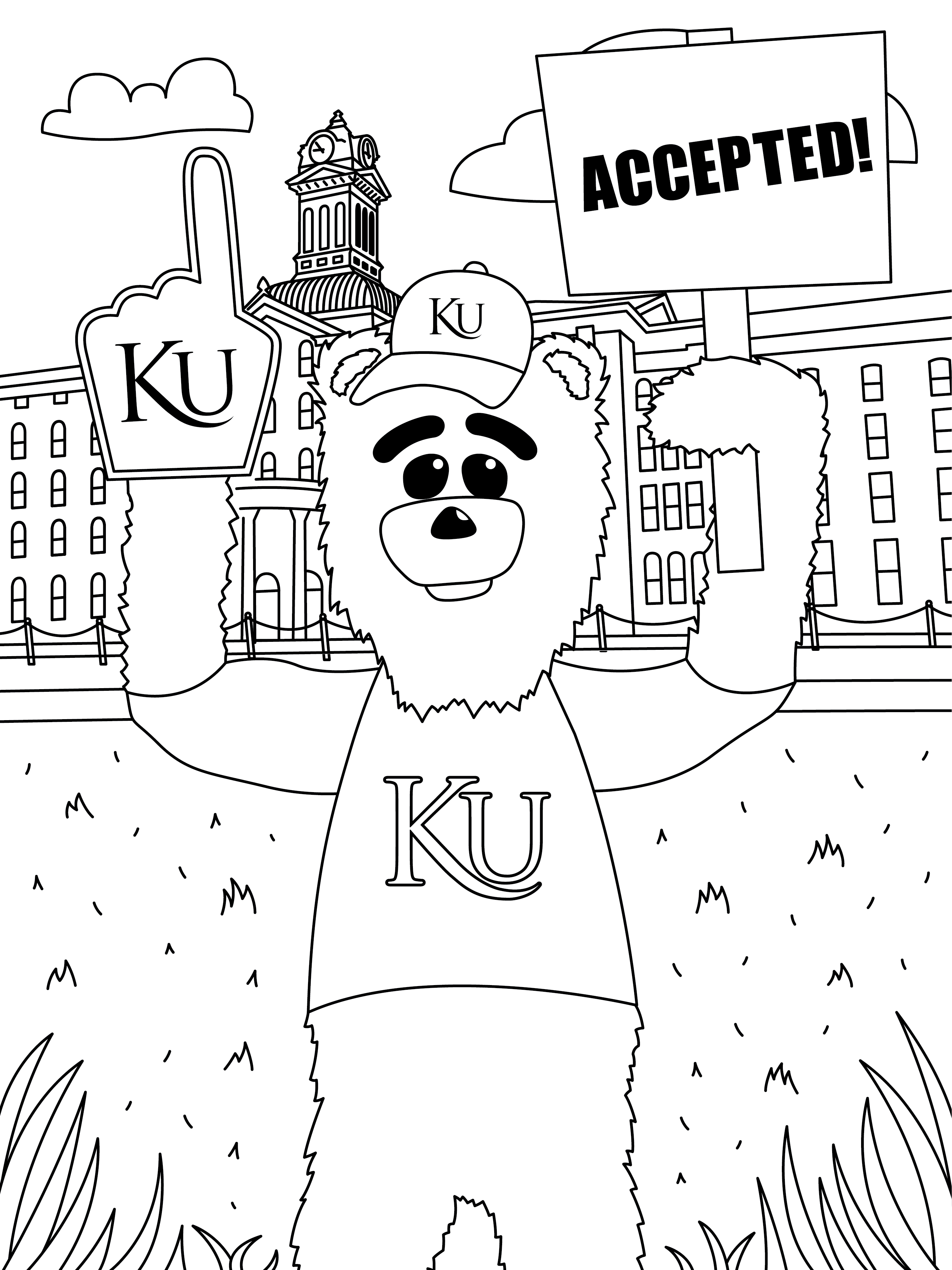 Avalanche with kutztown foam finger and accepted sign