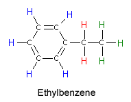 Chemical structure of ethylbenzene