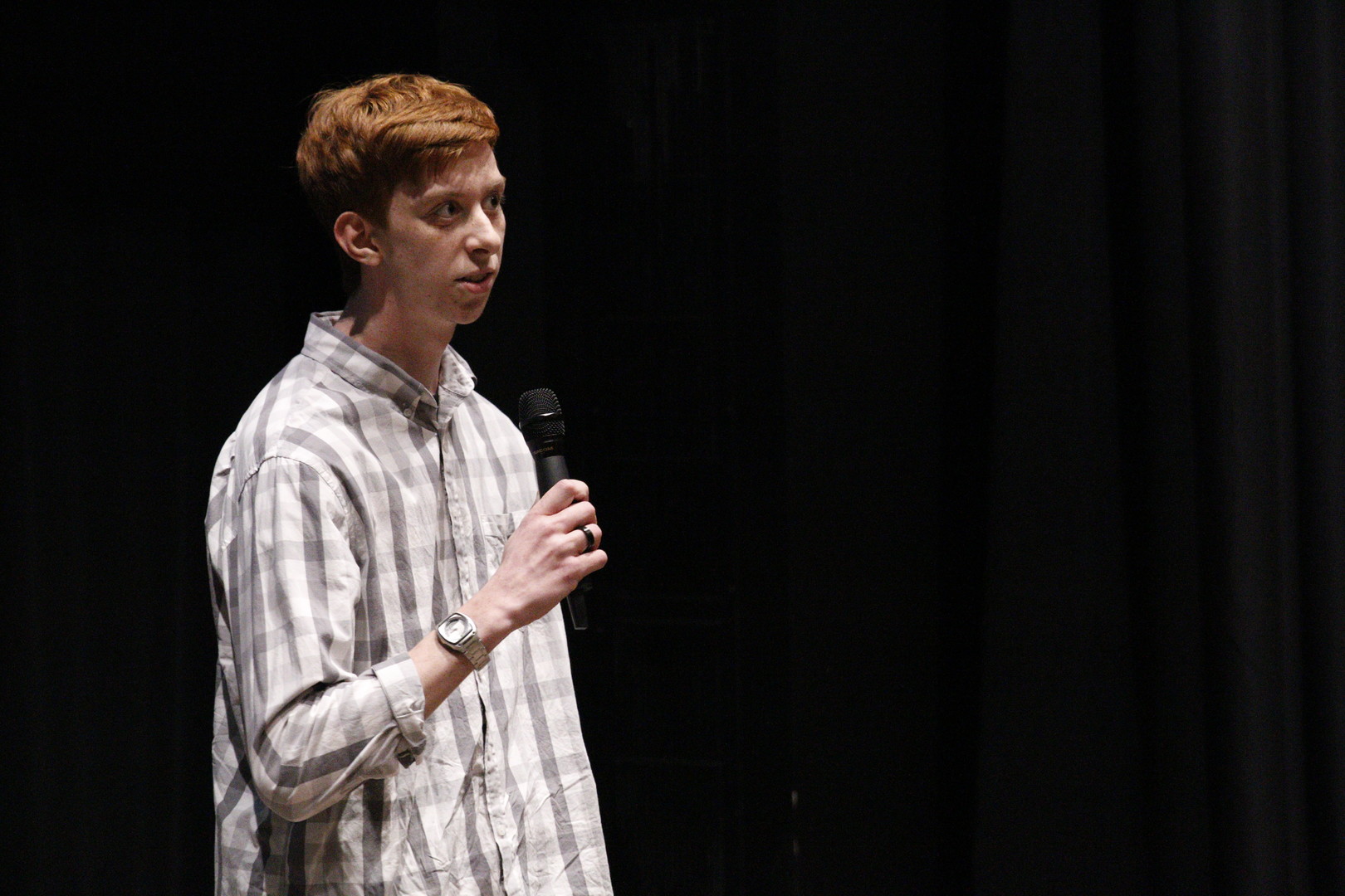 High School student and KUFF participant Justin Freed answers a question