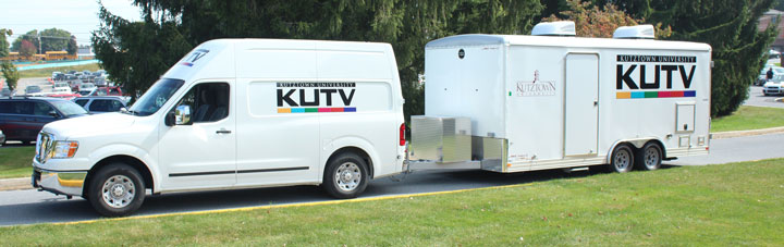 Exterior of the KU TV production van 