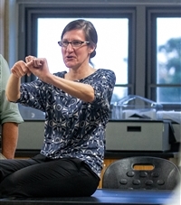Dr. Julie Palkendo speaks with prospective students.