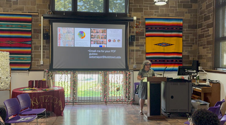 Dr. Sotomayor lecturing at the Multicultural Center.