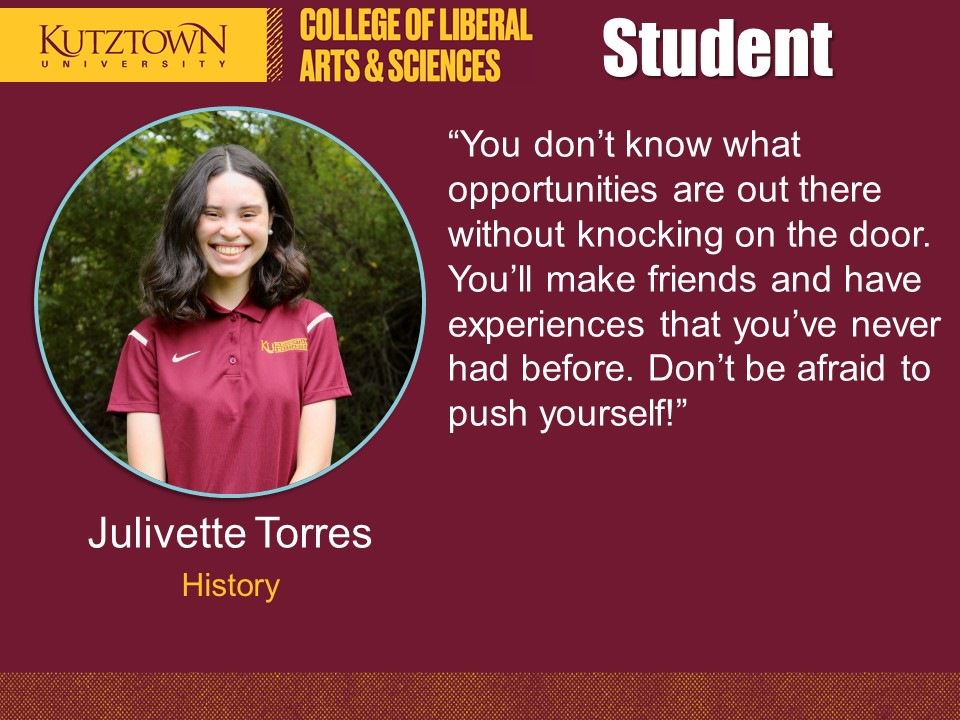 Julivette Torres with inspirational words