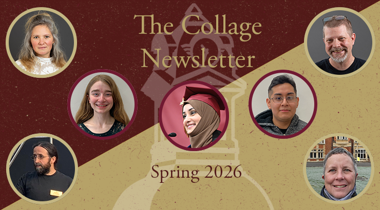 Photos of Dominic Zientara, a junior history major, Valerie Davidheiser, a senior environmental science major, and Laura Gotshall, a senior biology major, along with faculty members Dr. Sandra Leonard, professor of English, Dr. Robert Portada, professor of political science, Dr. Michael Davis, professor of physical sciences, and Dr. Ko-Hsin Hsu, professor of criminal justice on a KU Banner.