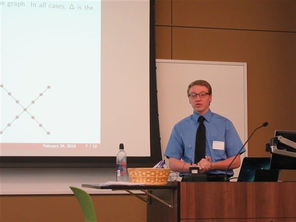 Student presenting at a conference