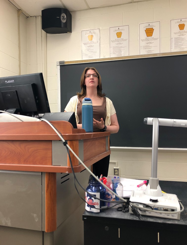 Student presenting their research