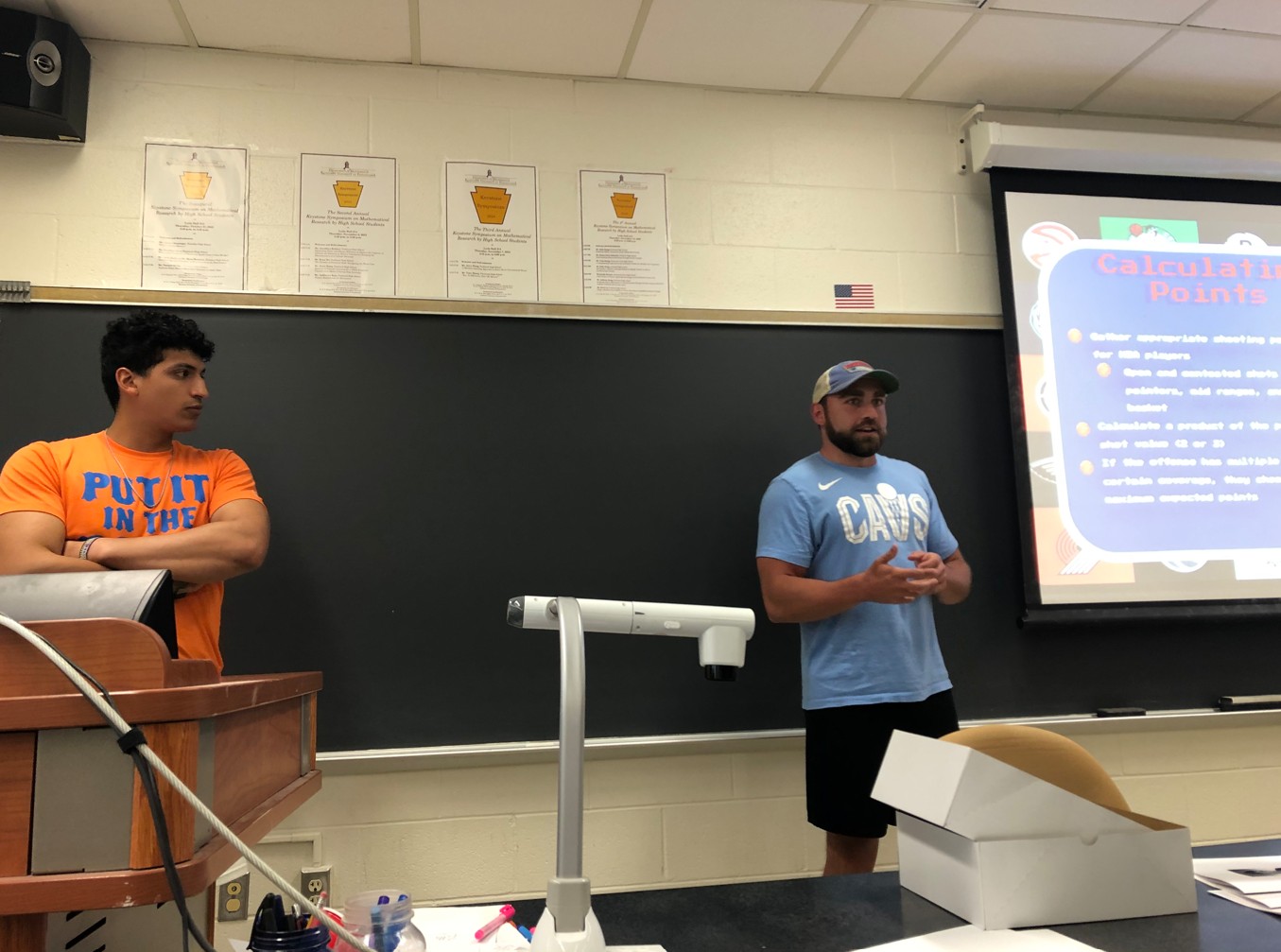 Students presenting their research