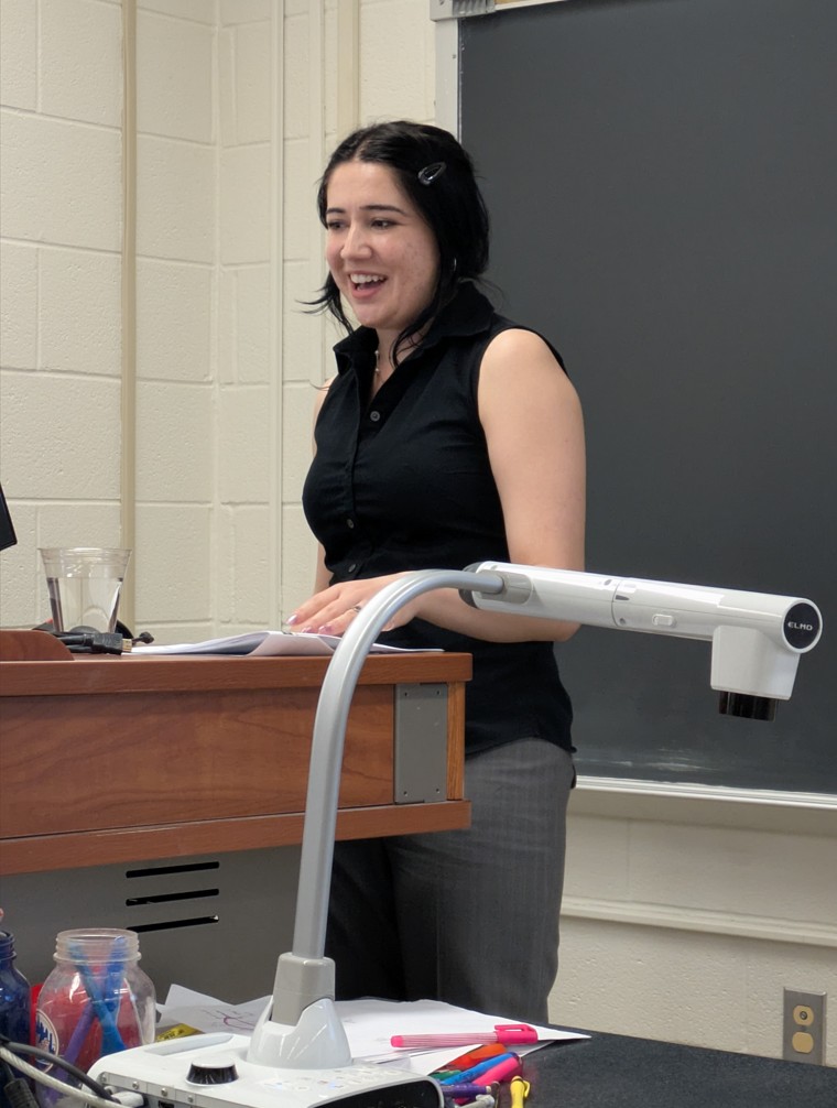 Student presenting their research