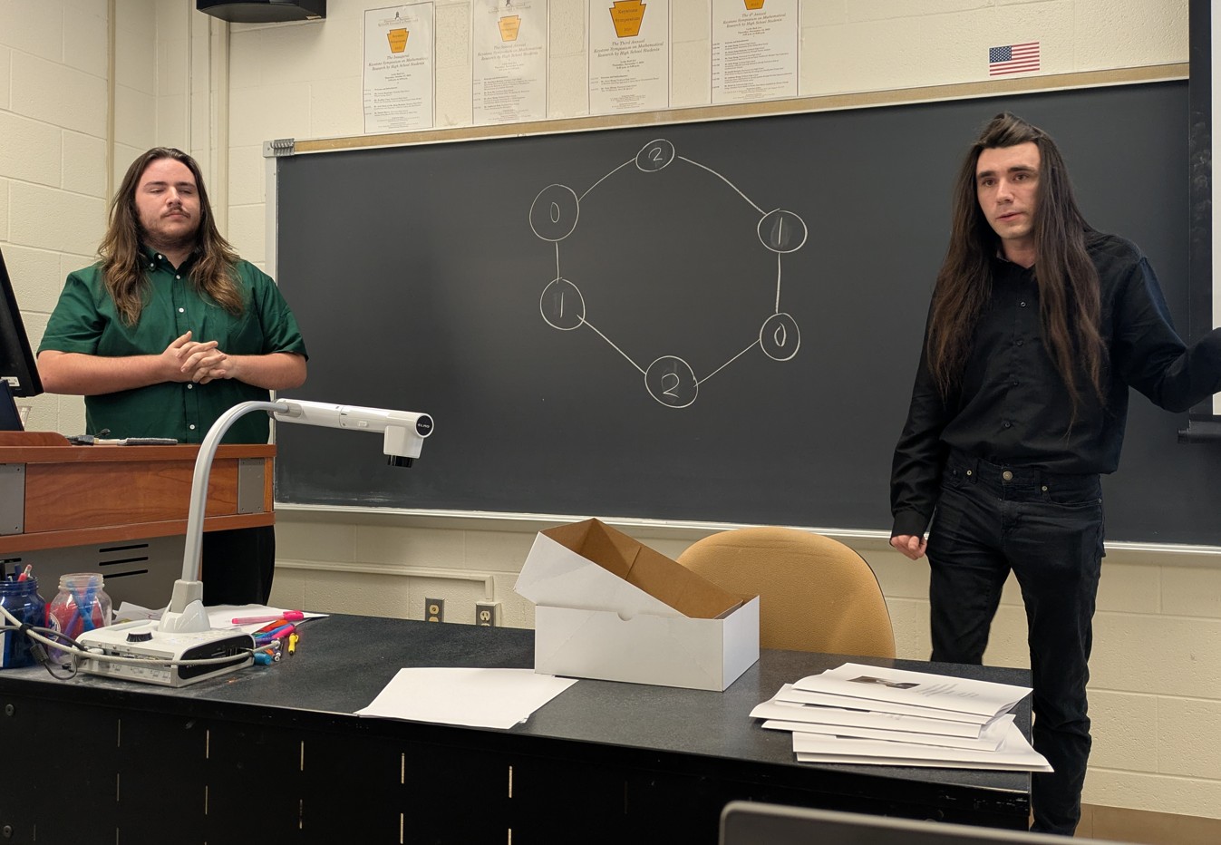 Students presenting their research