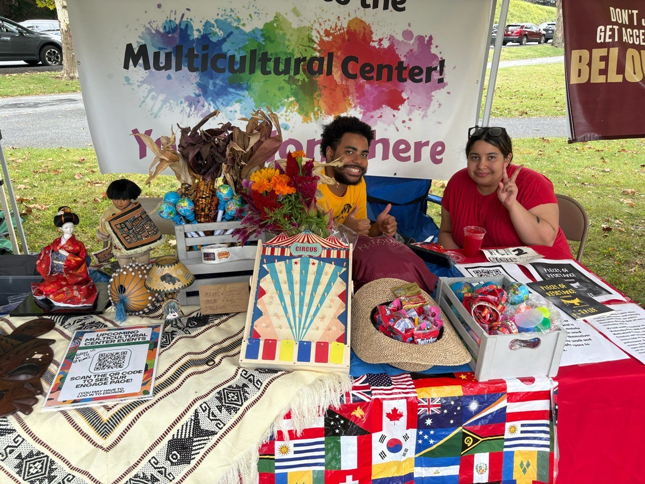 Two students tabling at the Berks Cultural Diversity Festival.