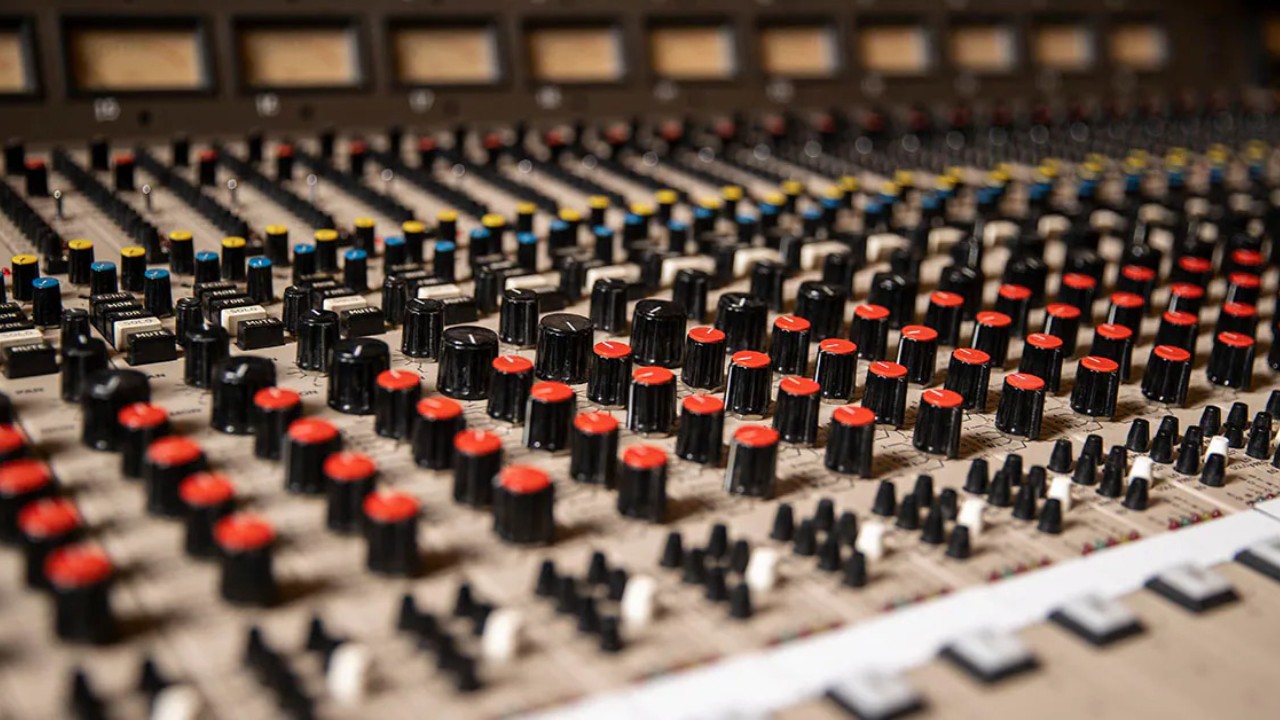Mixing board in a studio