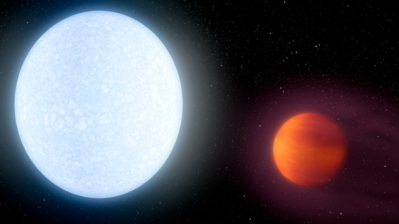 Image of hot blue star with hot Jupiter-like exoplanet