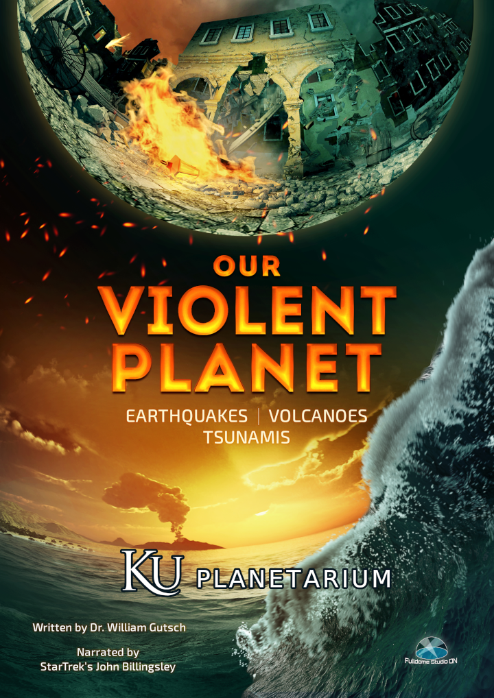 Poster for the "Our Violent Planet" planetarium show