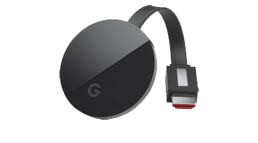Chromecast logo; a google spot with a cable 