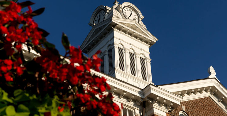 A picture containing Old Main Clock Tower.