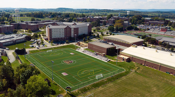 Arial view of Keystone Field and South Campus. 