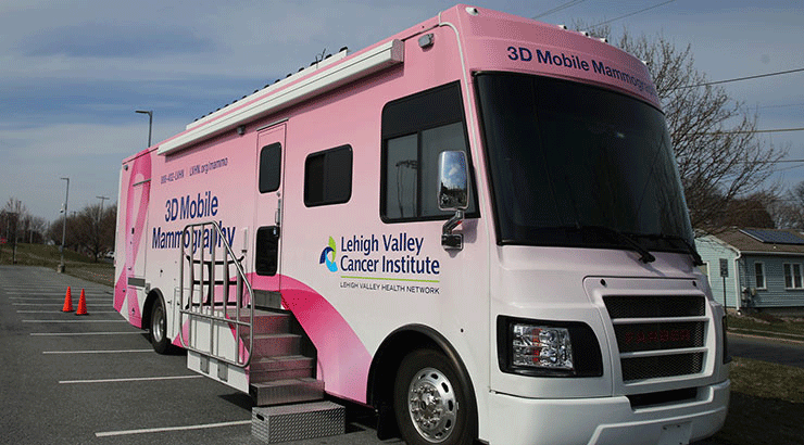 Photo of Lehigh Valley Cancer Institute's Mobile Mammogram Coach.