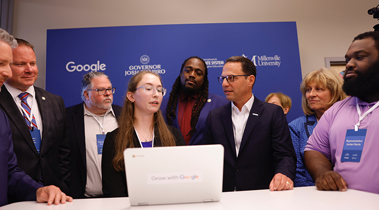 Shapiro, students and officials behind Google computer