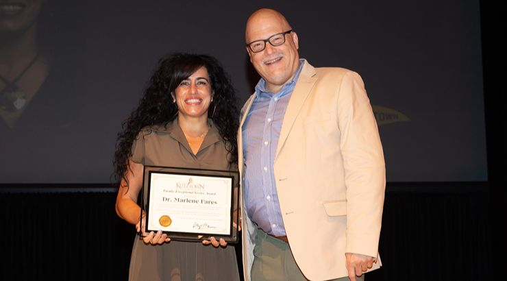 (L to R) Dr. Marlene Fares, President Philip Cavalier