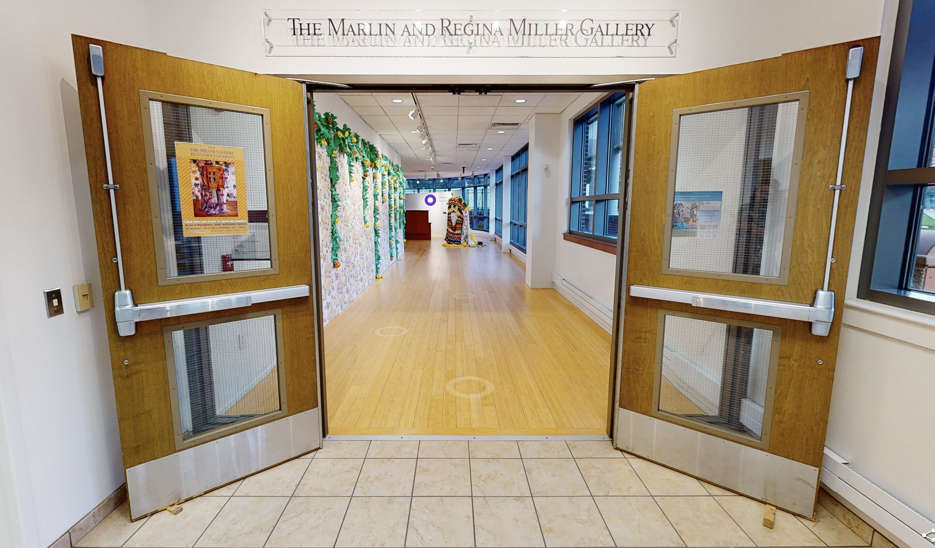 Open doorway to the Merlin and Regina Miller Gallery 