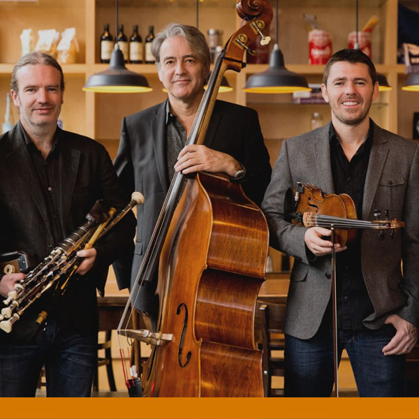 Three members of Lunasa, a gathering of some of the top musical talents in Ireland