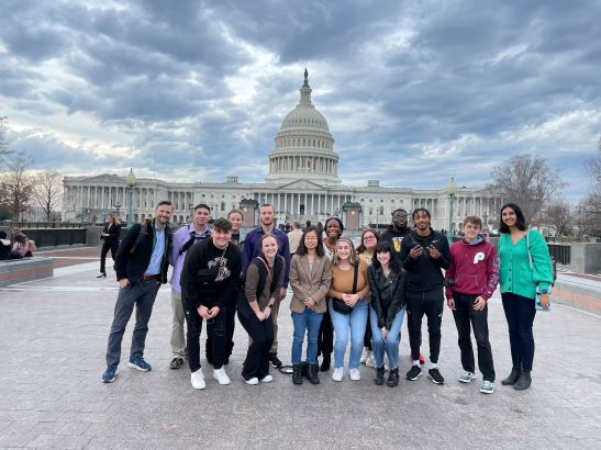 KU Students in front of the Washington Captiol Building