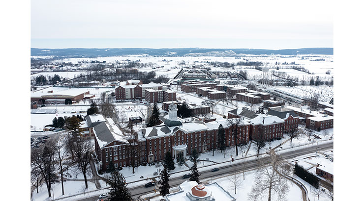 KU Winter Drone Photo