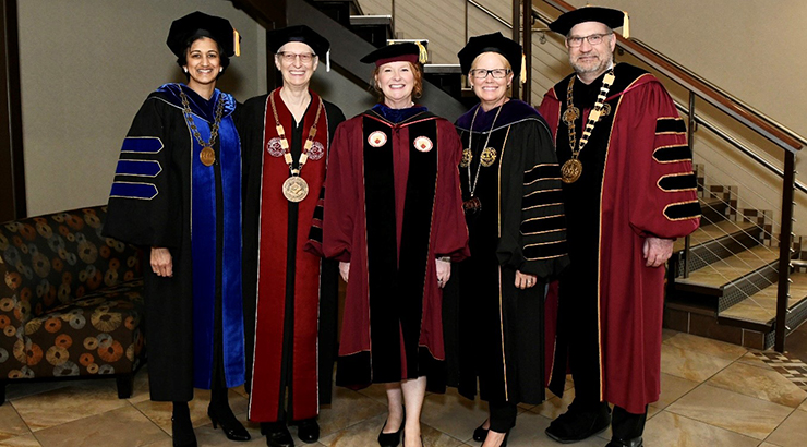 (L to R): Dr. Radha Pyati, Penn State Berks; Dr. Jacquelyn S. Fetrow, Albright College; Dr. Glynis A. Fitzgerald, Alvernia University; Dr. Susan D. Looney, Reading Area Community College; Dr. Kenneth S. Hawkinson, Kutztown University.