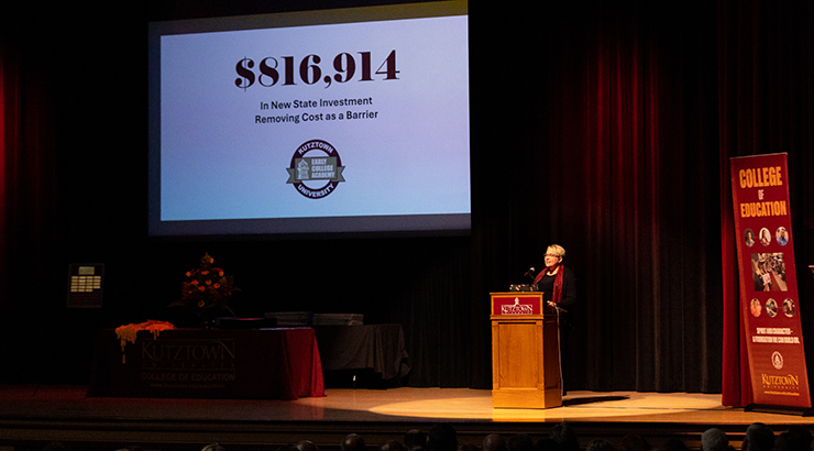 Ceremony speaker on stage