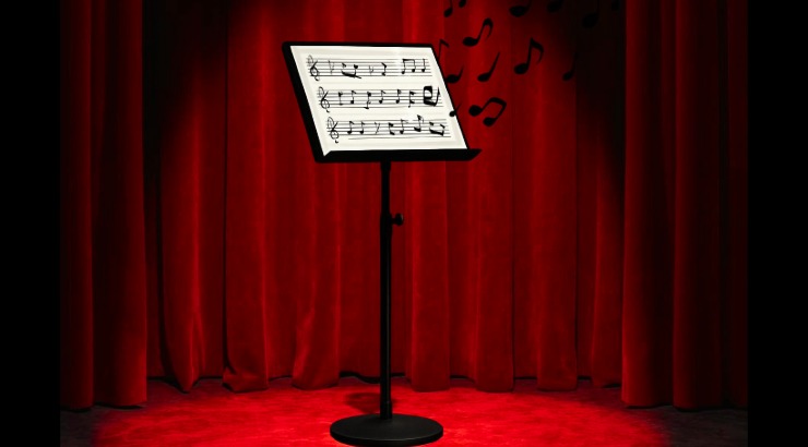 Music Stand with Notes