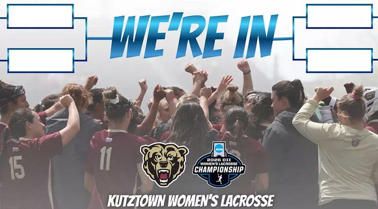 NCAA Tournament graphic with "We're In" and KU and NCAA logos