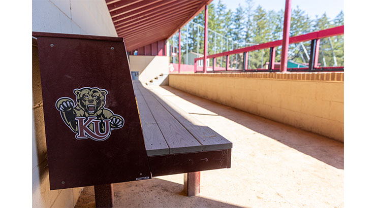 side of baseball dugout bench