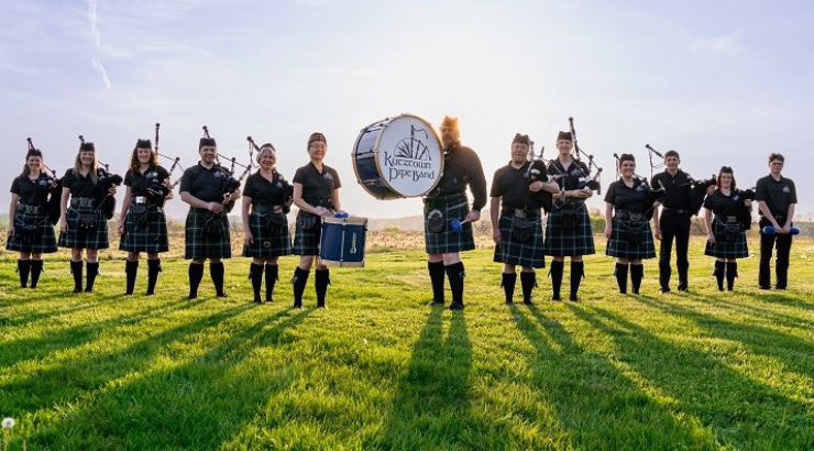 Photo of the Kutztown Pipe Band.