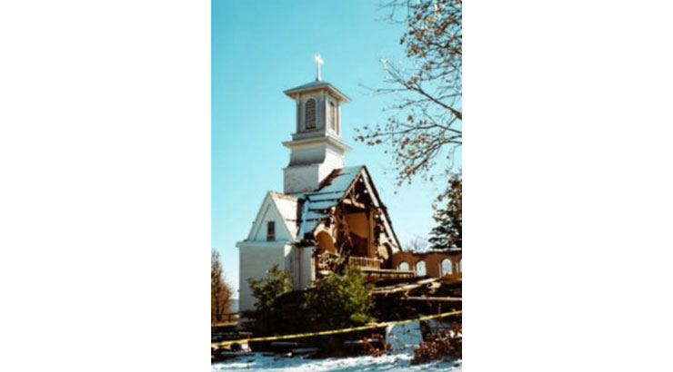 dilapidated church in Centralia