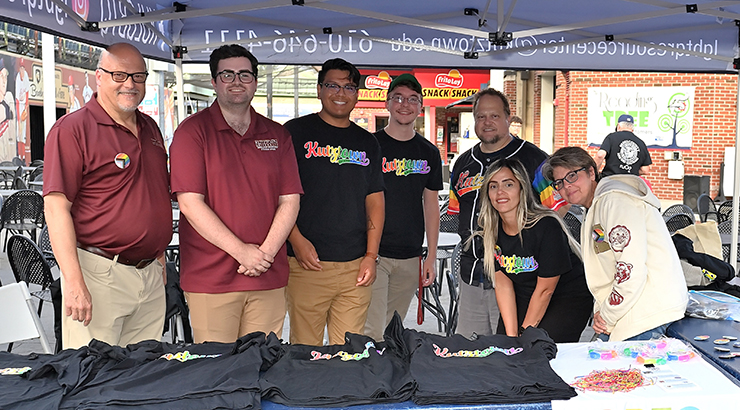 Group photo under tent