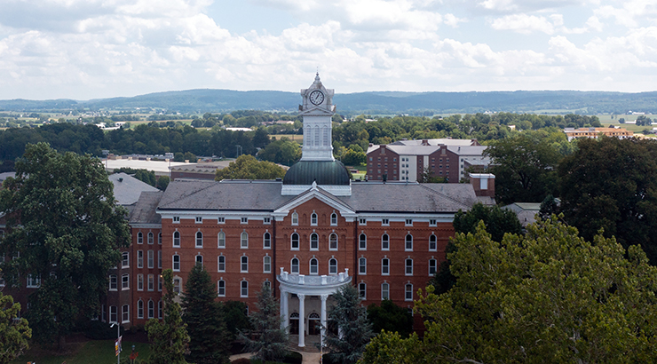 Aerial photo of Old Main