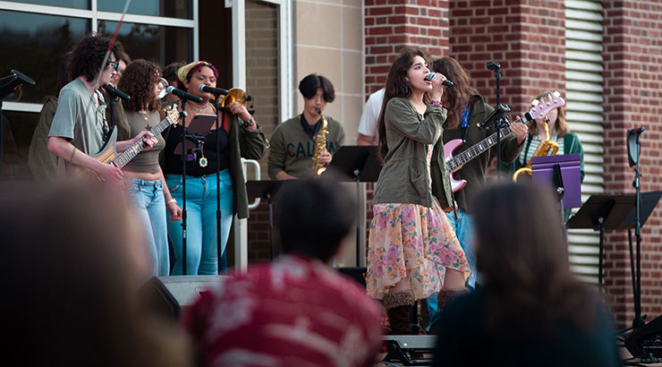 Music students performing at rock the lawn