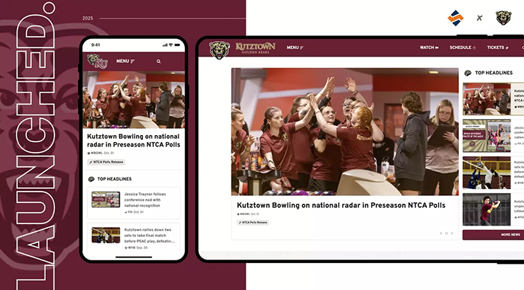 Graphic of new website on desktop and mobile device