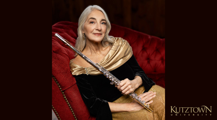 Female musician with flute