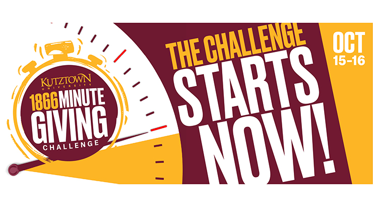 1866 minute giving challenge graphic, reads "the challenge starts now! Oct. 15-16"