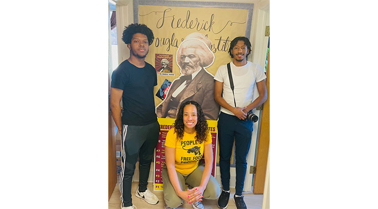 Students in front of Frederick Douglass Institute 