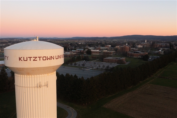 Aerial view north campus water tower