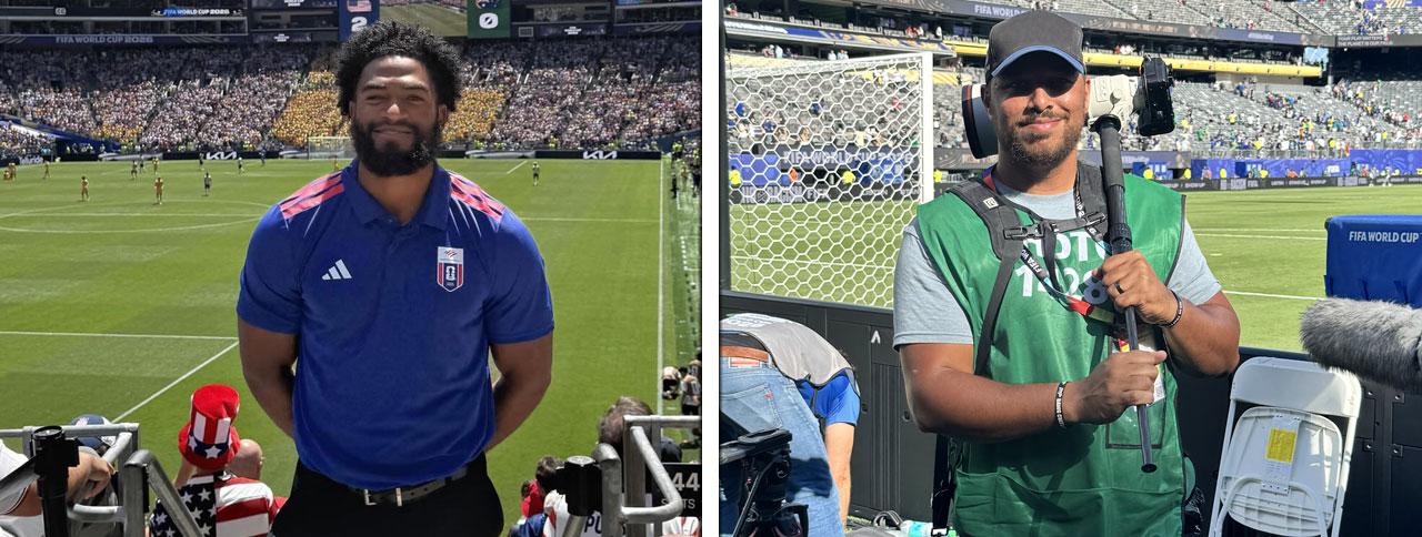 Jordan MItchell and Michael Reeves at World Cup stadiums