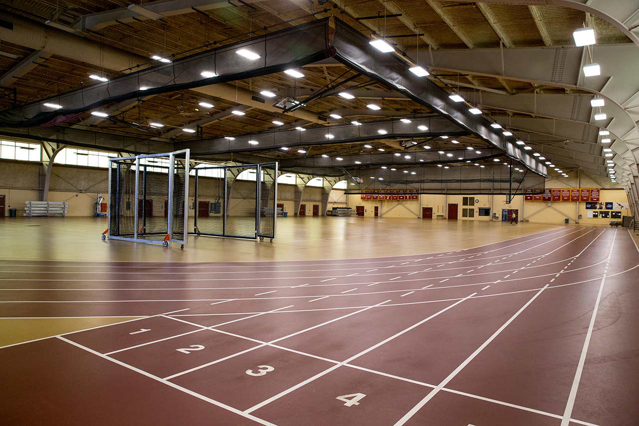 Indoor running track inside O'Pake Fieldhouse