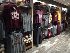 KU apparel display in the University store