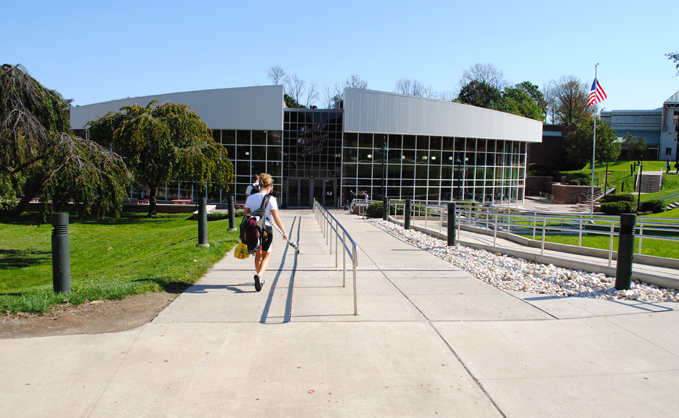 Front entrance ramp to the South Dining Hall 