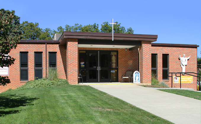 Front exterior shot of St. Christopher Catholic Newman Center 