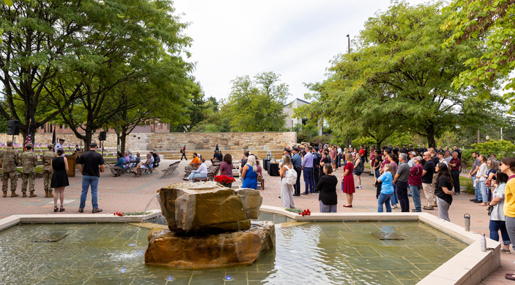 K.U. Community gathers on Alumni Plaza to mark 9/11 anniversary