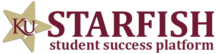 Starfish logo, reads "starfish student success platform" with a KU over a star.